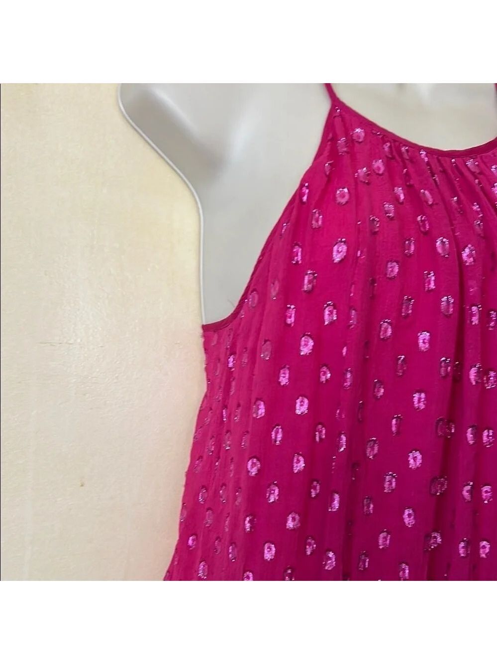 Ella Moss Fuchsia Silk Sparkly Sundress size S - Picture 5 of 13
